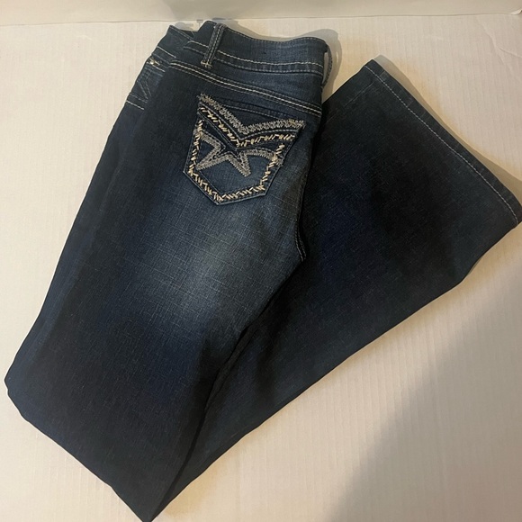 VINTAGE REWASH Low-Waisted Star Flared Jeans - Picture 2 of 2
